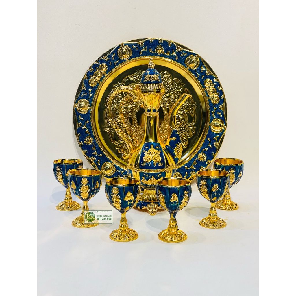  Bộ ấm chén hợp kim đồng dáng hoàng gia 