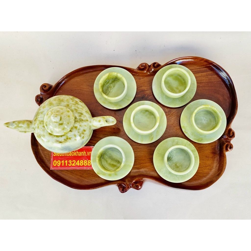  Bộ ấm chén đá màu xanh 