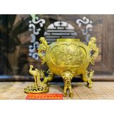  Xông trầm hương đồng quà tặng,đồ trang trí cao cấp -mỹ nghệ bảo khánh 18cm 