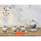  Bộ ấm chén,ấm trà Đẹp men rạn Bát Tràng cao cấp 400ml 