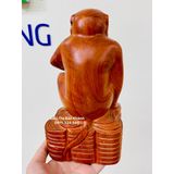  Tượng khỉ  gỗ  hương tài lộc cao 18 cm 