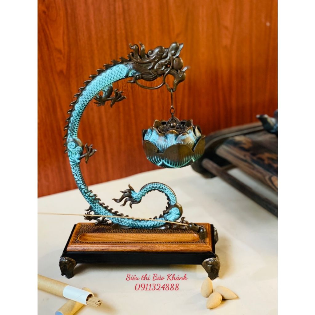  Lư hương,xông trầm thờ cúng chất liệu đồng cao cấp 30cm 