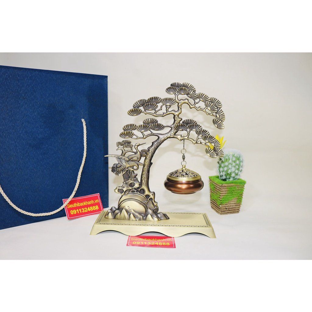  Xông trầm hương đồng quà tặng,đồ trang trí cao cấp 25cm-Siêu thị Bảo Khánh 