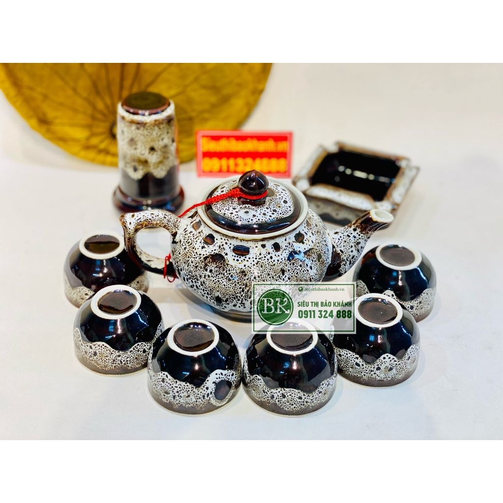  Bộ ấm trà Bát Tràng men hoả biến BKCE-000810VN-0001 