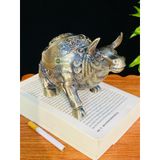  Gạt tàn đồng họa tiết cổ trạm trổ trâu loại 15cm 