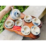  Bộ ấm chén men rạn vẽ Sơn Thủy Bát Tràng cao cấp 350ml 