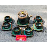  [Bộ Ấm Chén Bảo Khánh]- Bộ Ấm Chén Men Hỏa Miến 