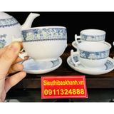  Bộ ấm chén Bát Tràng cao cấp,Bền,Đẹp,chính hãng 350ml 