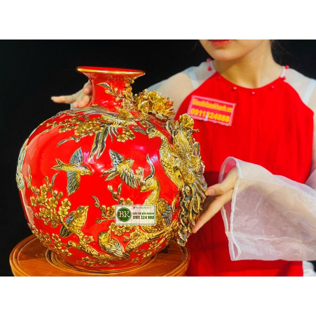  Bình Hút Lộc Phong Thủy Bát Tràng Chính Hãng-Mỹ Nghệ Bảo Khánh 30cm 