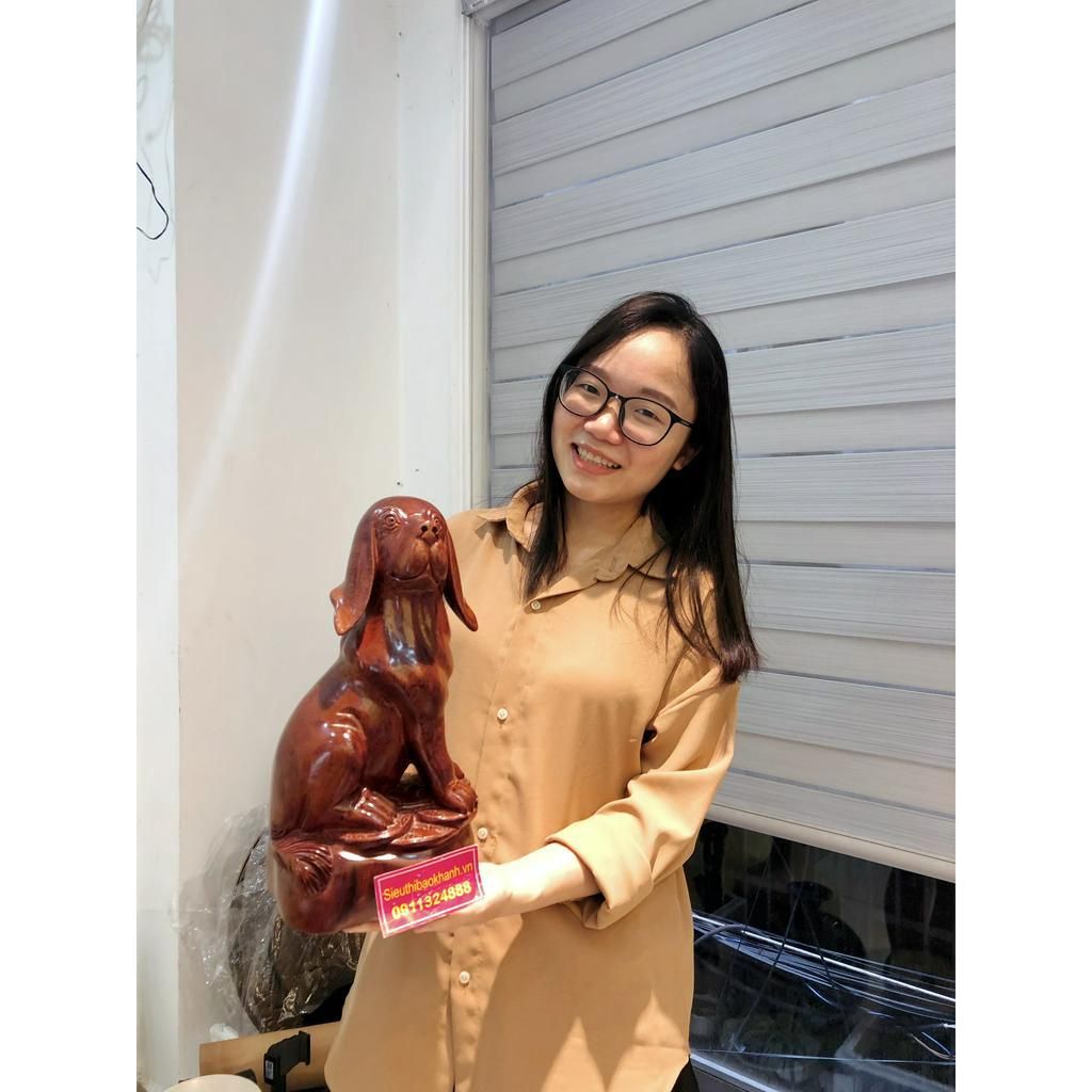  Tượng chó tài lộc gỗ hương cao cấp - uy tín 