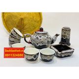  Bộ ấm trà Bát Tràng men hoả biến BKCE-000810VN-0001 