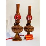  Cặp đèn thờ gỗ hương sơn PU cao cấp ( loại 32cm ) 