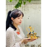  Bộ ấm chén hợp kim Đồng dáng hoàng gia cao cấp 750ml 