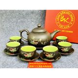  Bộ Ấm Chén,Bộ Ấm Trà Tử Sa Lòng Xanh Bát Tràng 350ml 