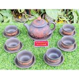  BaoKhanh-Bộ ấm chén tử sa họa tiết Kỳ Lân 