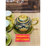  Bộ ấm chén,ấm trà Đẹp men màu xuất xứ Bát Tràng-Ấm chén Bảo Khánh 450ml 