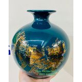  Bình hút lộc Bát Tràng Hoa Phù Dung vẽ vàng cao 25cm 