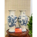  Cặp bình hoa thờ men rạn Bát Tràng 25cm 