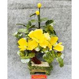  Chậu hoa vàng chất liệu đá ngọc 