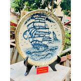  Đĩa Trưng Bày Men Dạ Bọc Đồng Họa Tiết Thuận Buồm Xuôi Gió 
