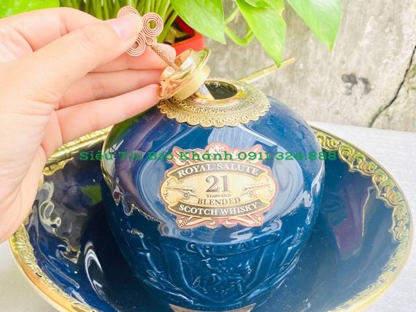  Bộ điếu bát Bát Tràng Chivas men xanh lam BKCE-001700VN-1436 