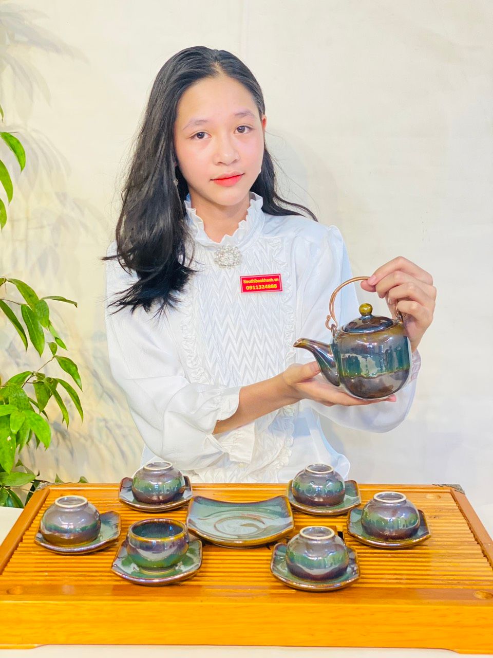  Bộ ấm chén gốm sứ 
