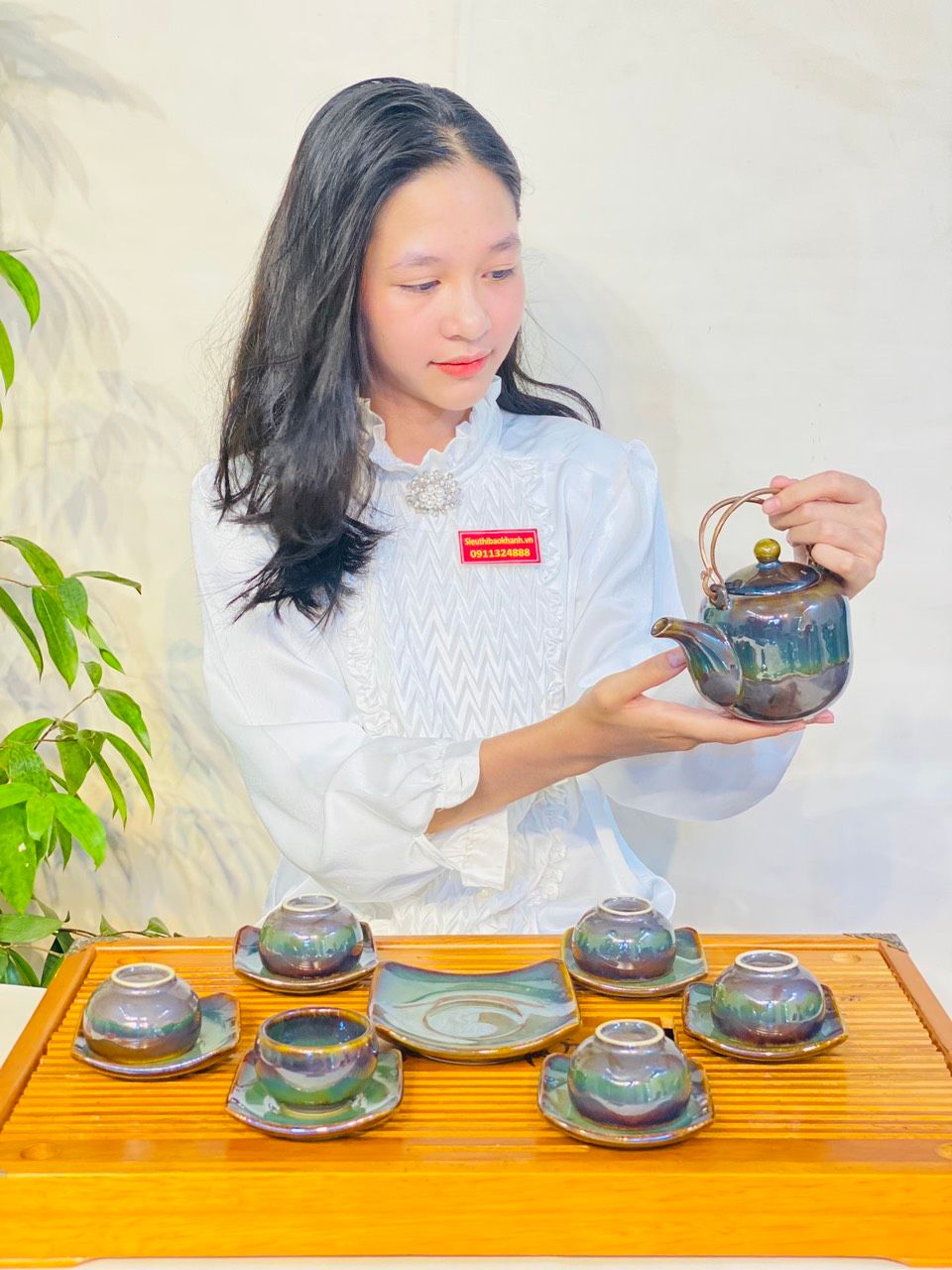  Bộ ấm chén gốm sứ 