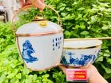  Điếu Bát Men Lam Thất Tiên 