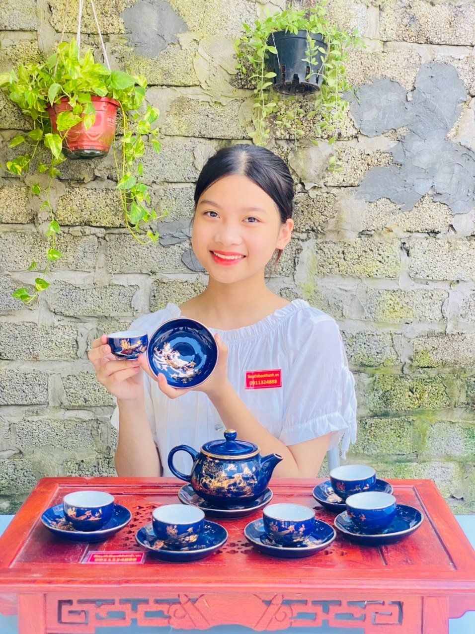  Bộ ấm chén pha chè gốm sứ 