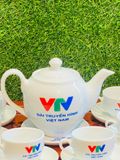  Bộ ấm chén gốm sứ bát tràng in logo VTV 