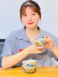  Bát Men Rạn Đắp Nổi Họa Tiết Hoa Sen Cao Cấp Xuất Xứ Bát Tràng 