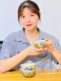  Bát Men Rạn Đắp Nổi Họa Tiết Hoa Sen Cao Cấp Xuất Xứ Bát Tràng 