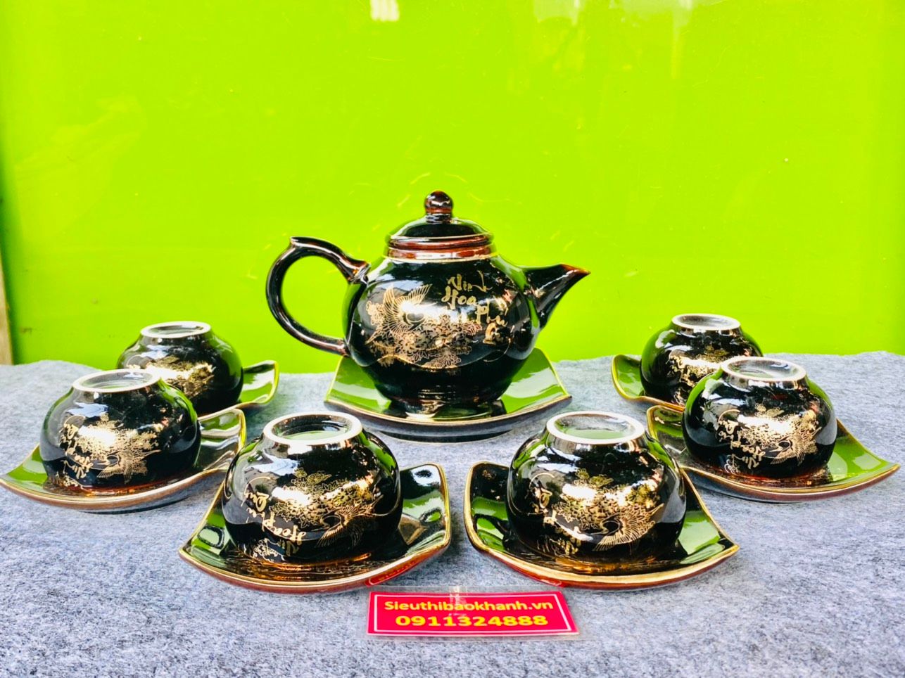 Bộ ấm chén họa tiết vinh hoa phú quý 