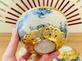  [ 1 CHIẾC] Bát Thờ men rạn bọc đồng cao cấp 