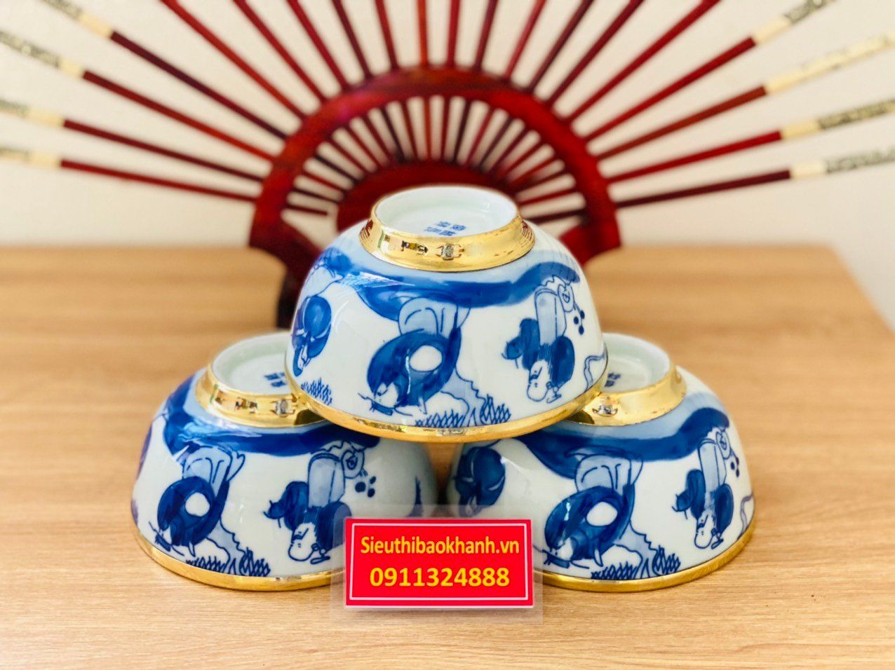  Bộ 10 bát Thờ vẽ Thất tiên bọc đồng 