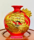  Bình hút lộc Gốm sứ bát Tràng Thuận buồm xuôi gió đắp nổi 