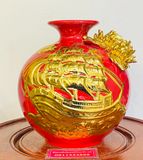  Bình hút lộc Gốm sứ bát Tràng Thuận buồm xuôi gió đắp nổi 