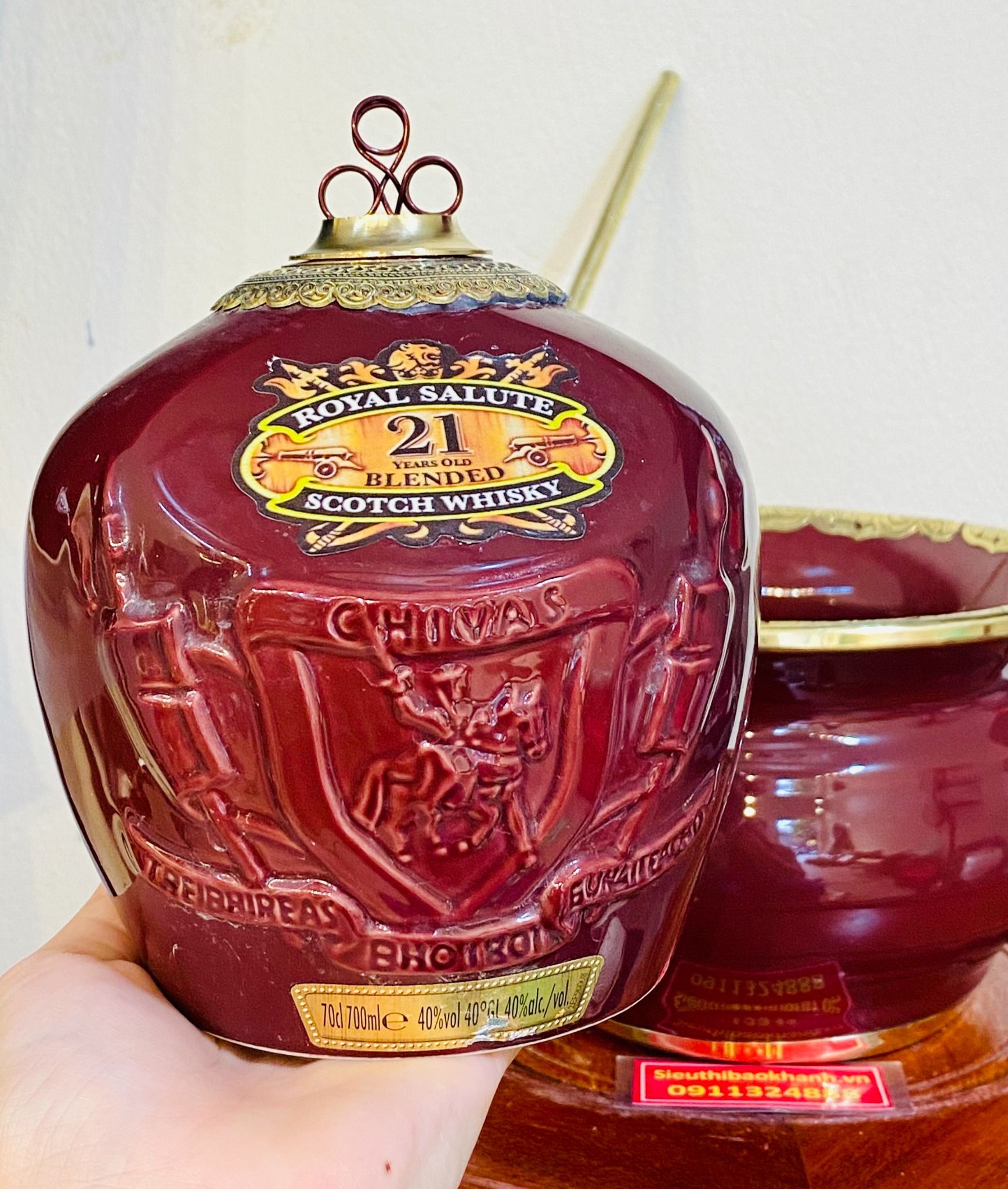  Điêu bát Chivas 21 cổ sưa màu nâu đỏ BKCEVN-8058 