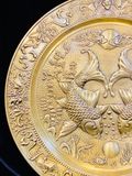  Mâm Đồng phong thủy cao cấp họa tiết Lí Ngư Vọng Nguyệt 50cm 
