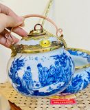  Điêu bát men Lam bọc đồng vẽ Thất tiên BKCEVN-8053 