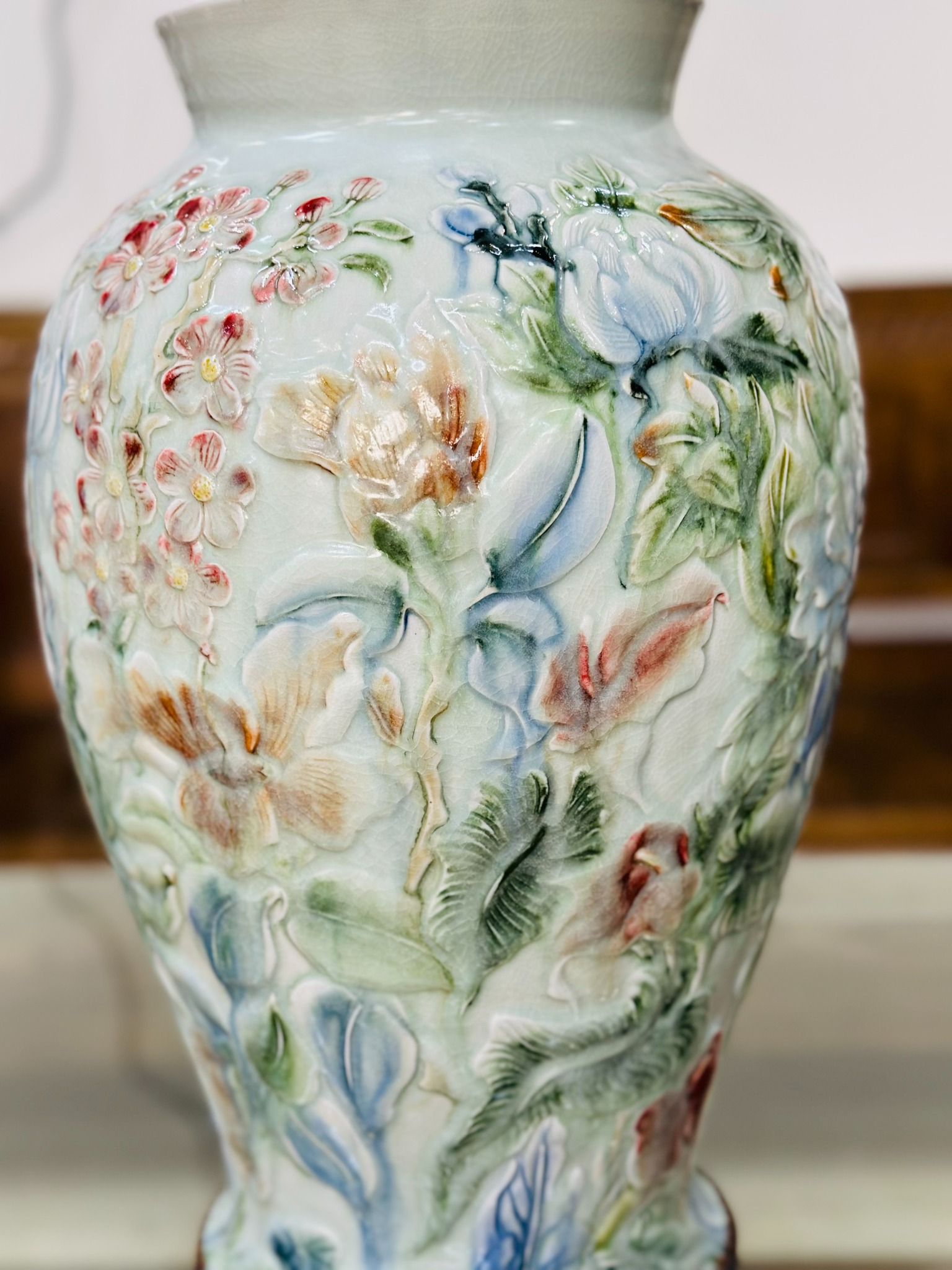  Lọ hoa vẽ tay Bát Tràng cao 45cm 