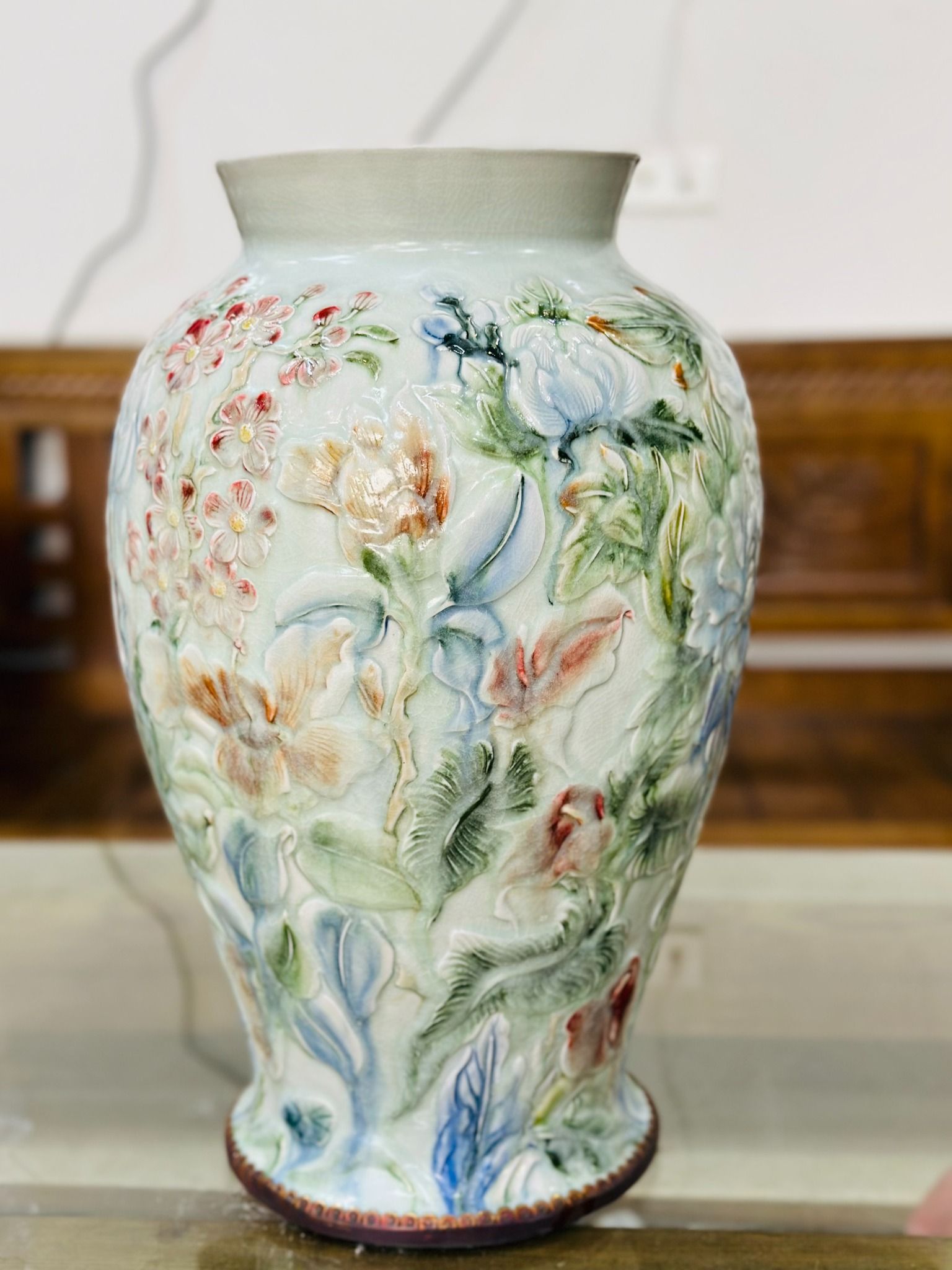  Lọ hoa vẽ tay Bát Tràng cao 45cm 