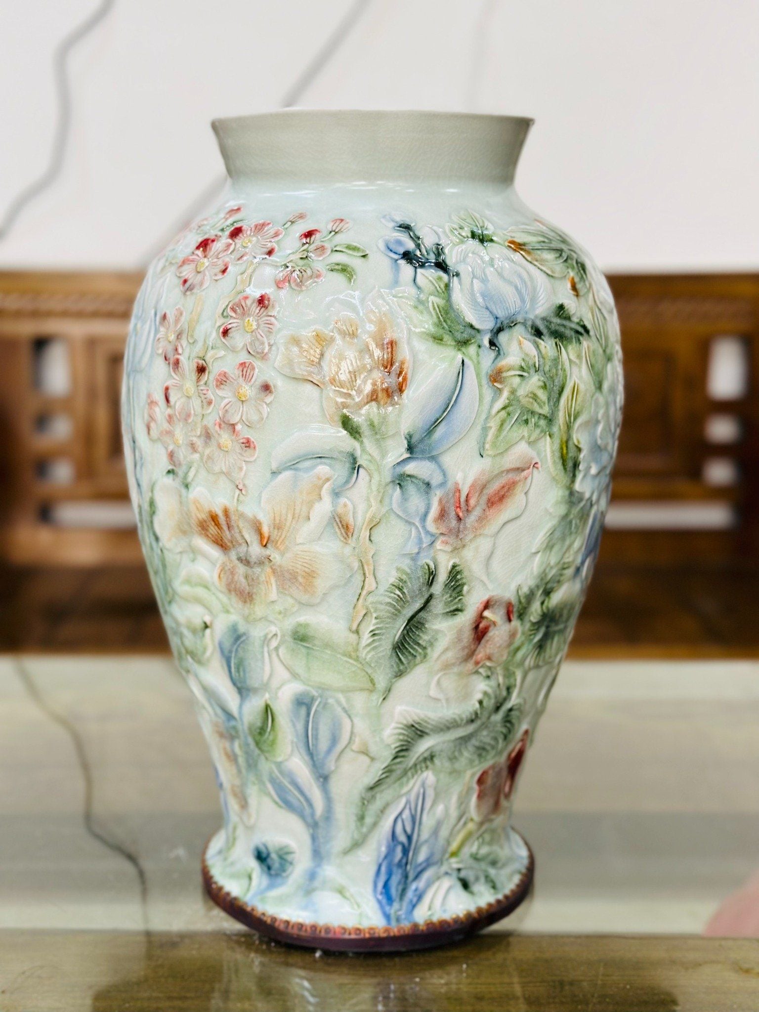  Lọ hoa vẽ tay Bát Tràng cao 45cm 