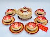  Bộ ấm chén hỏa biến lòng hoa man nâu độc đáo 