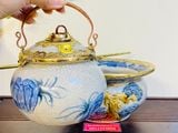  Điếu bát men rạn bọc đồng cao cấp họa tiết cổ thụ mạ vàng BKCEVN-8034 