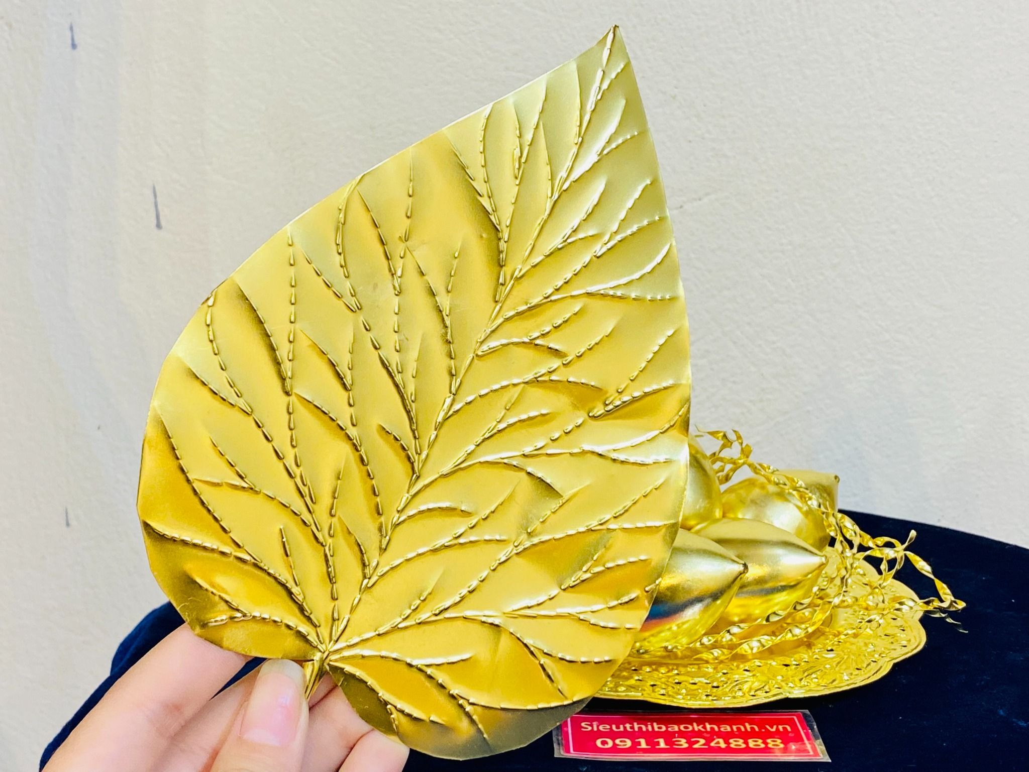  Khay trầu cau từ đồng mạ vàng cao cấp 