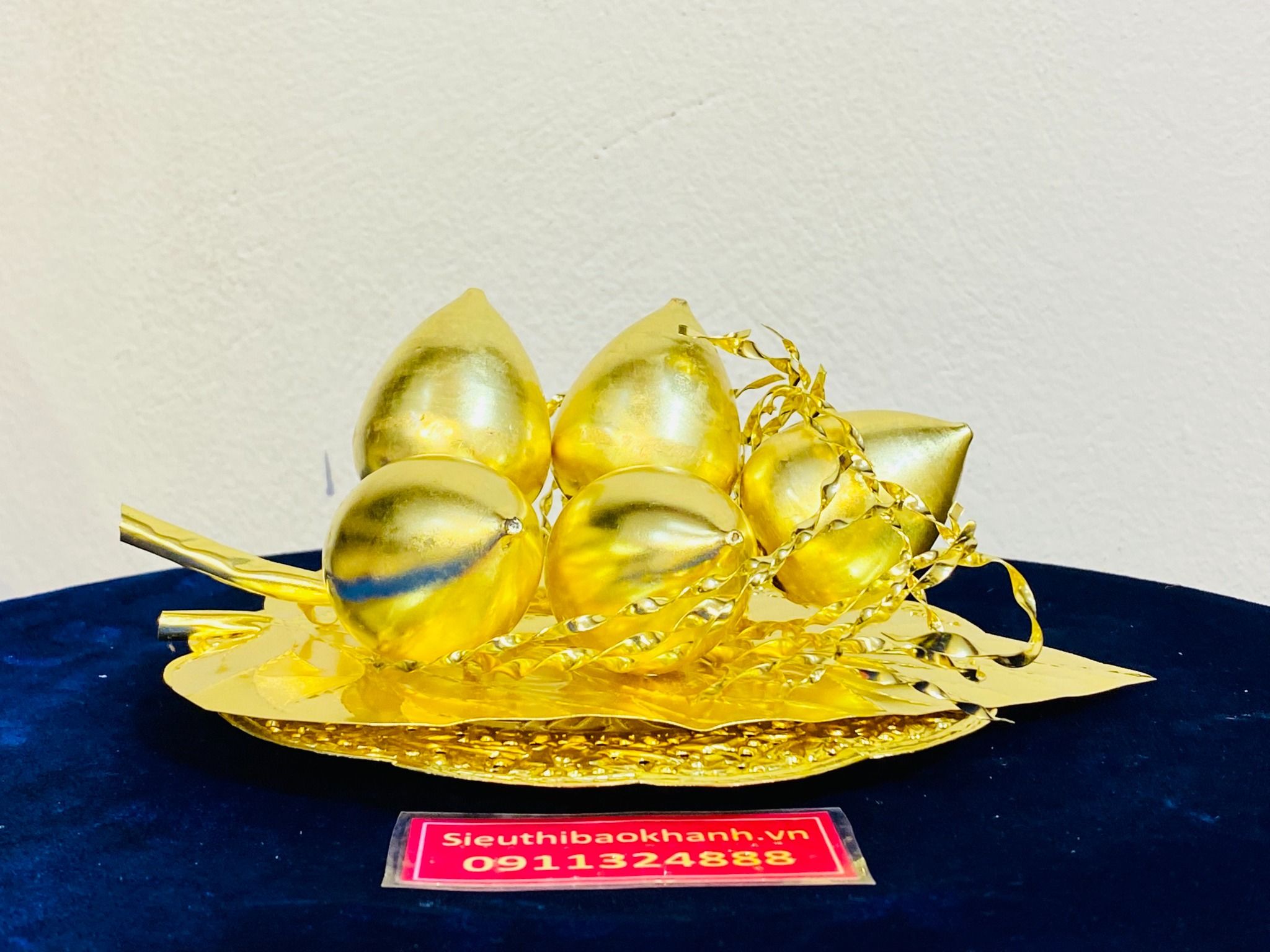  Khay trầu cau từ đồng mạ vàng cao cấp 