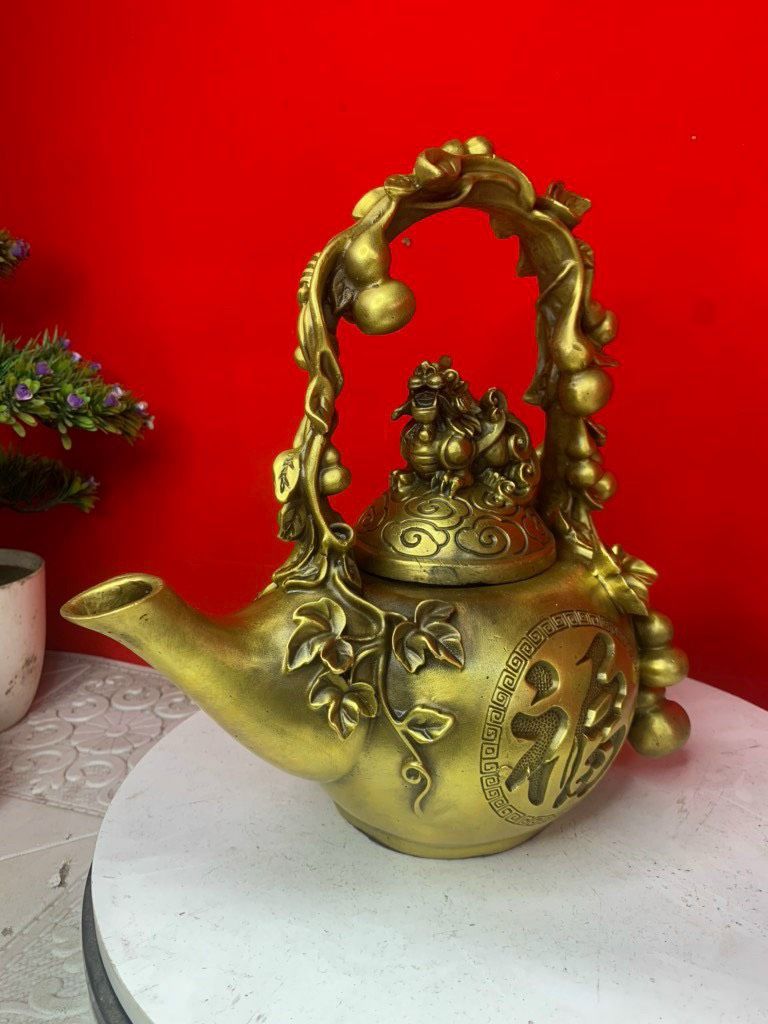  Ấm chữ Phúc dây Hồ Lô bằng đồng 