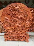  Đĩa gỗ trang trí sen cá bằng gỗ hương cao cấp 