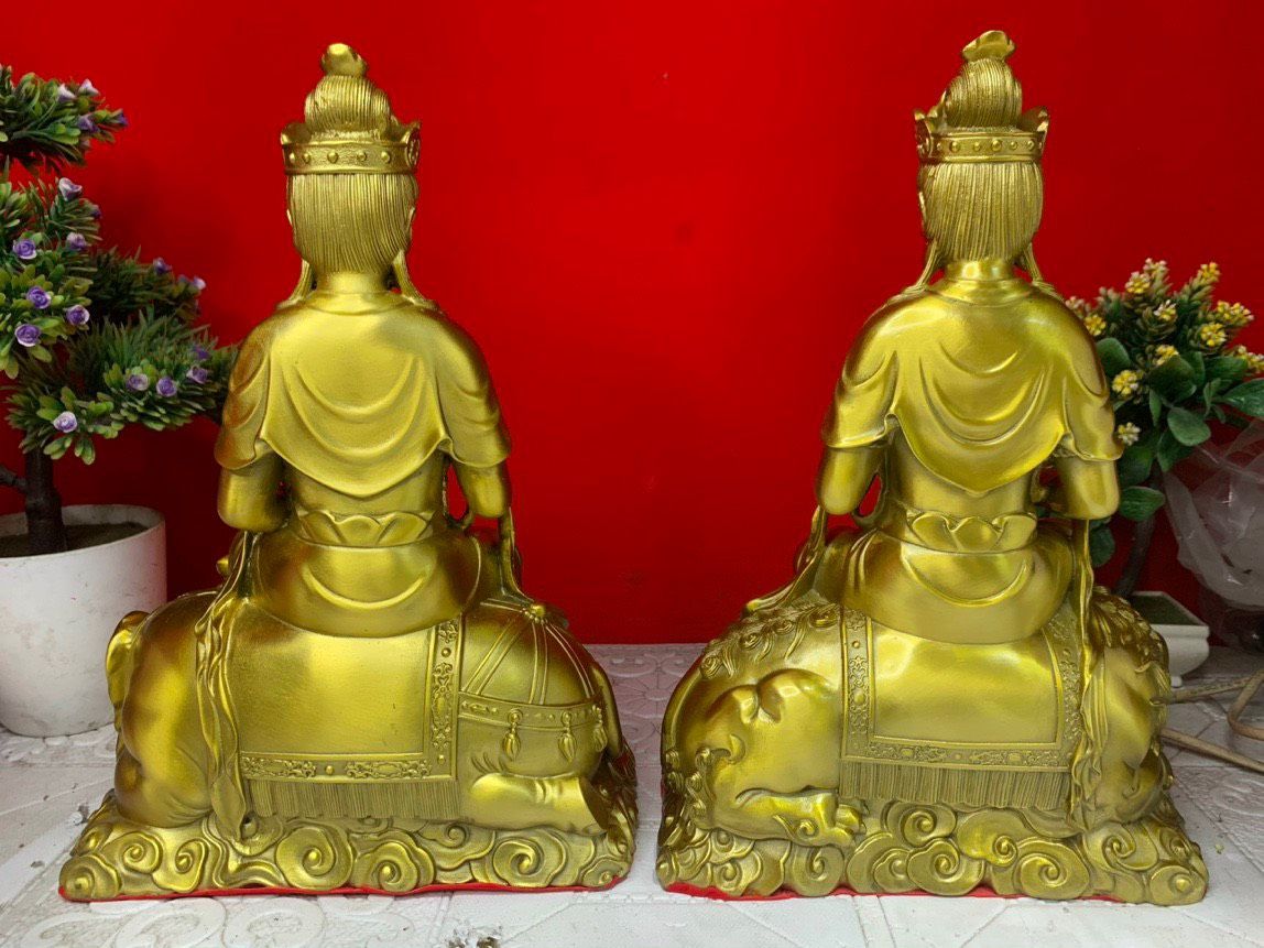  Tượng Văn thù phổ hiền đế bằng đồng 